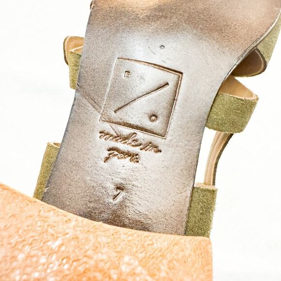 Either / OR Strappy Green Leather Suede Open Toe Sandals Moss Size 7 NWOB - Picture 4 of 6